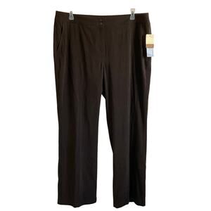 Coldwater Creek Plus Size Faux Suede Ivy Fit Straight Leg Brown Pants - 20 - NEW